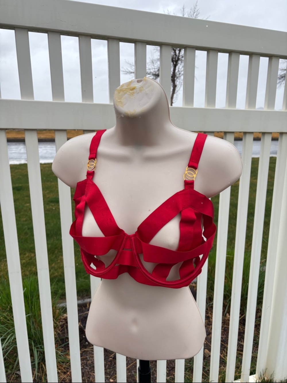 Victoria’s Secret Unlined NWOT Balconet Bra 36 DDD, a few Rain Drops Oops